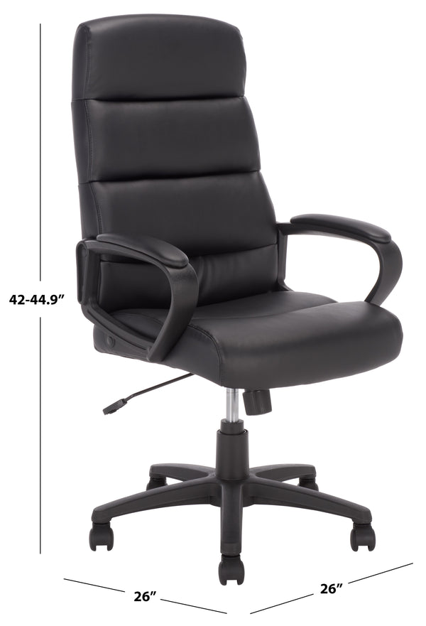 Safavieh Victoria Ergonomic Adjustable Desk Chair With Padded Fabric Seat And Rolling Casters HO380301