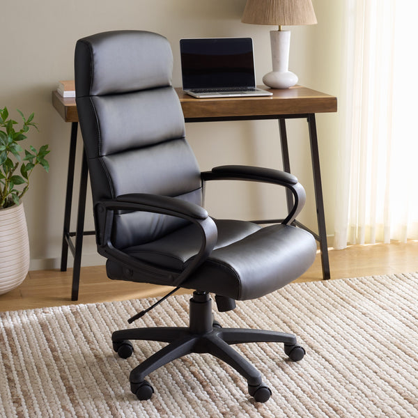 Safavieh Victoria Ergonomic Adjustable Desk Chair With Padded Fabric Seat And Rolling Casters HO380301