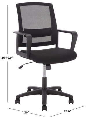 Safavieh Christine Ergonomic Office Chair Foam Cushioned Compact Seat For Modern Home Workspace HO380501