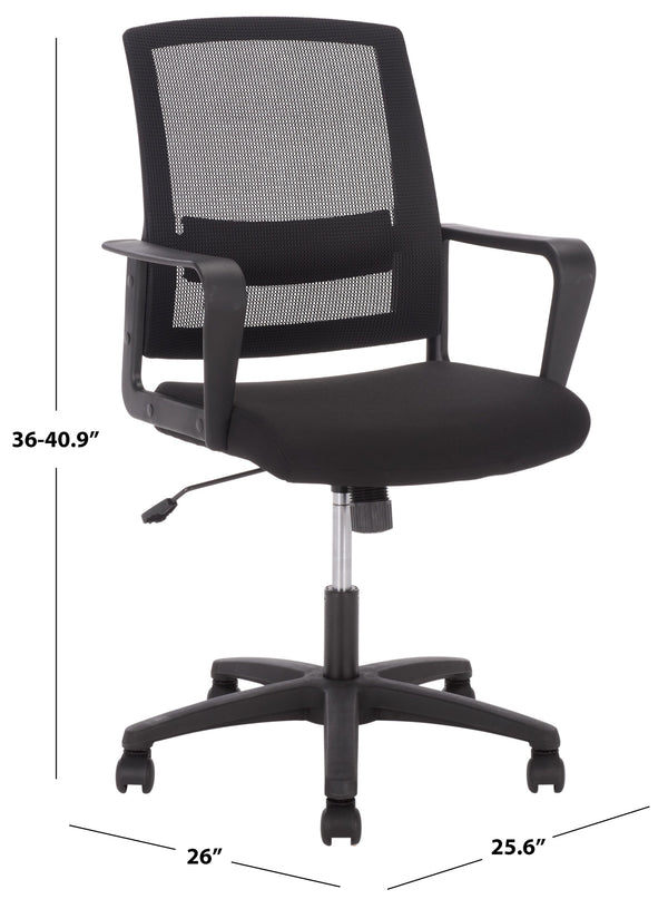 Safavieh Christine Ergonomic Office Chair Foam Cushioned Compact Seat For Modern Home Workspace HO380501