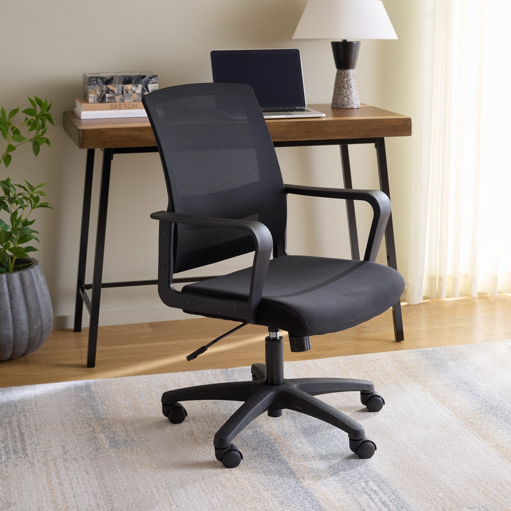 Safavieh Christine Ergonomic Office Chair Foam Cushioned Compact Seat For Modern Home Workspace HO380501