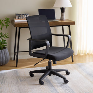 Safavieh Christine Ergonomic Office Chair Foam Cushioned Compact Seat For Modern Home Workspace HO380501