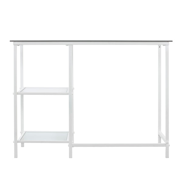 Safavieh Layton Tempered Glass And Iron Student Desk For Modern Minimalist Home Office Use HO6534