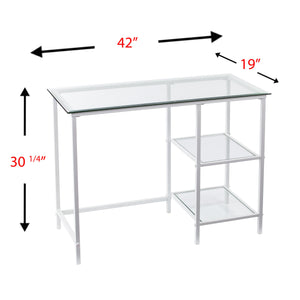 Safavieh Layton Tempered Glass And Iron Student Desk For Modern Minimalist Home Office Use HO6534