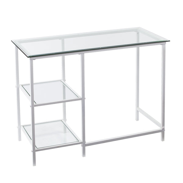 Safavieh Layton Tempered Glass And Iron Student Desk For Modern Minimalist Home Office Use HO6534