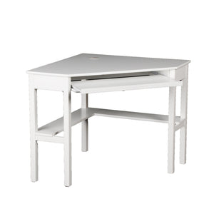 Safavieh Wardboro L-Shaped Corner Computer Desk For Home Office With Retractable Keyboard Tray WHITE HO6642