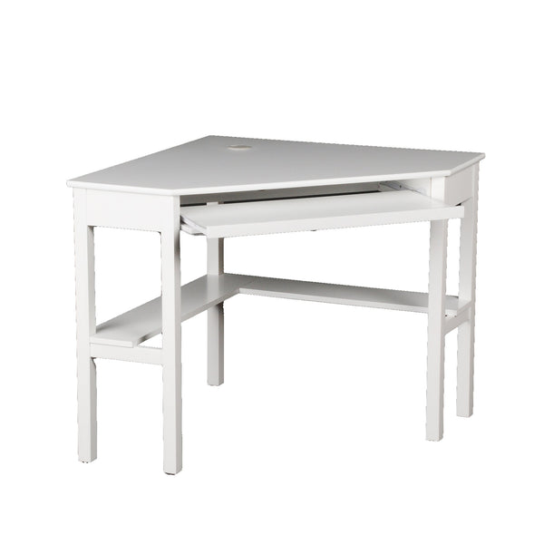 Safavieh Wardboro L-Shaped Corner Computer Desk For Home Office With Retractable Keyboard Tray WHITE HO6642