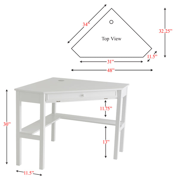 Safavieh Wardboro L-Shaped Corner Computer Desk For Home Office With Retractable Keyboard Tray WHITE HO6642