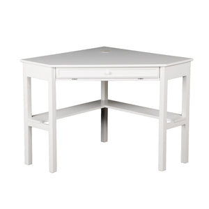 Safavieh Wardboro L-Shaped Corner Computer Desk For Home Office With Retractable Keyboard Tray WHITE HO6642