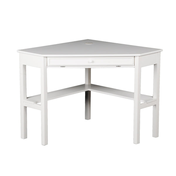 Safavieh Wardboro L-Shaped Corner Computer Desk For Home Office With Retractable Keyboard Tray WHITE HO6642