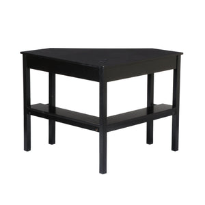 Safavieh Wardboro L-Shaped Corner Computer Desk For Home Office With Retractable Keyboard Tray BLACK HO6643