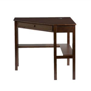 Safavieh Wardboro L-Shaped Corner Desk With Slide-Out Tray And Mdf Birch Veneer Top BROWN HO6644