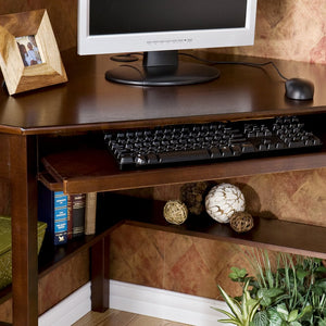 Safavieh Wardboro L-Shaped Corner Desk With Slide-Out Tray And Mdf Birch Veneer Top BROWN HO6644