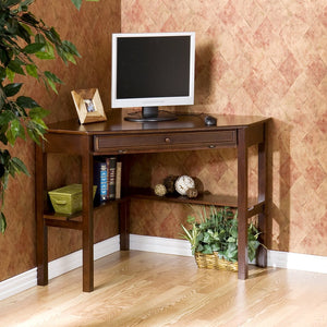 Safavieh Wardboro L-Shaped Corner Desk With Slide-Out Tray And Mdf Birch Veneer Top BROWN HO6644