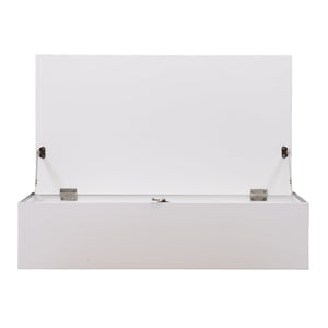 Safavieh Benwick Fold Down Wall Mounted Laptop Desk Birch Veneer Surface For Compact Spaces WHITE HO8291