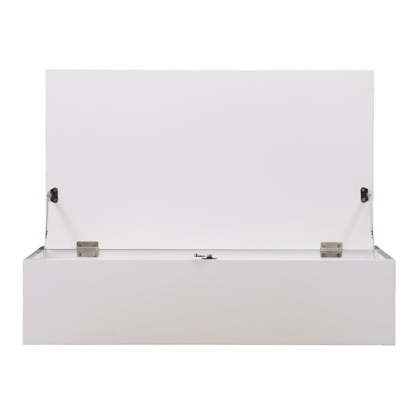 Safavieh Benwick Fold Down Wall Mounted Laptop Desk Birch Veneer Surface For Compact Spaces WHITE HO8291