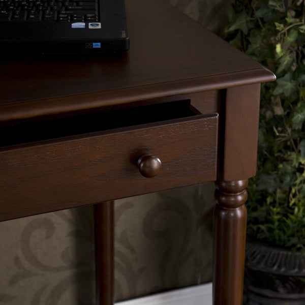 Safavieh Writing Desk With Two Drawers Farmhouse Spindle Legs Hardwood Home Office Storage HO8799