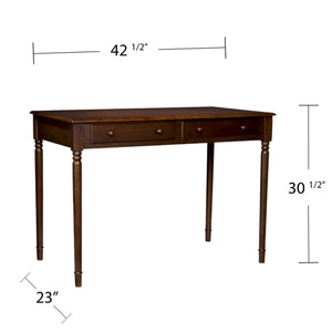 Safavieh Writing Desk With Two Drawers Farmhouse Spindle Legs Hardwood Home Office Storage HO8799