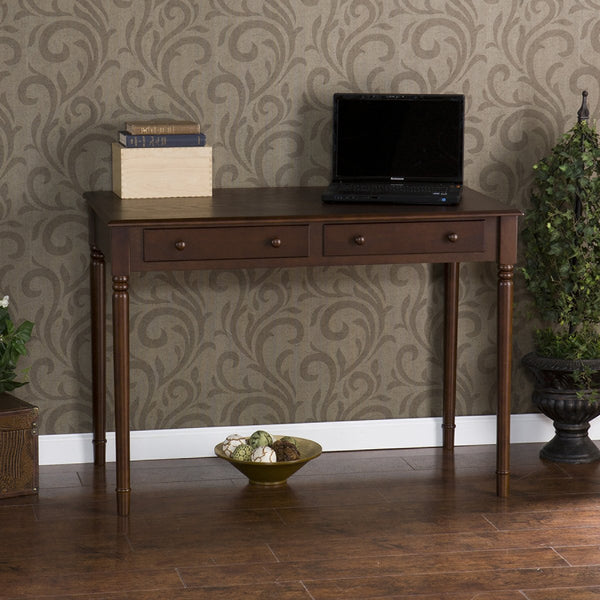 Safavieh Writing Desk With Two Drawers Farmhouse Spindle Legs Hardwood Home Office Storage HO8799