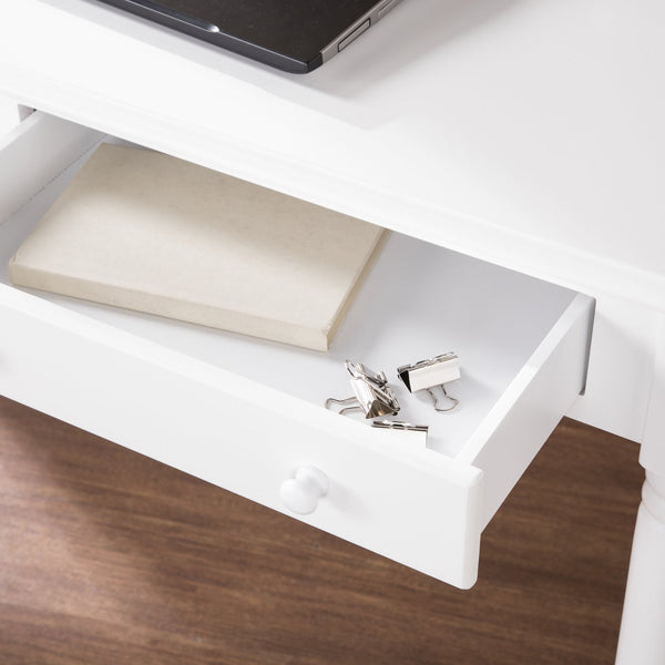 Safavieh Writing Desk With 2 Drawers Carved Spindle Legs Cottage Chic Home Office WHITE HO8800