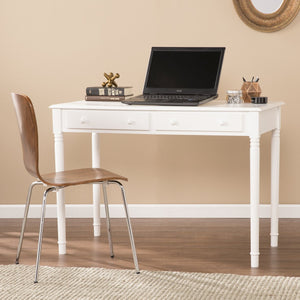 Safavieh Writing Desk With 2 Drawers Carved Spindle Legs Cottage Chic Home Office WHITE HO8800