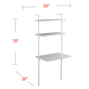 Safavieh Holly Martin Haeloen Wall Mounted Desk With Open Shelves For Modern Small Space Offices HO9758