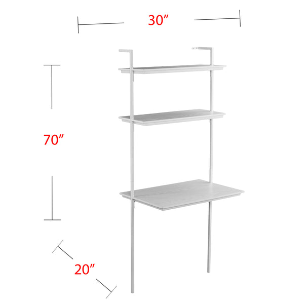 Safavieh Holly Martin Haeloen Wall Mounted Desk With Open Shelves For Modern Small Space Offices HO9758