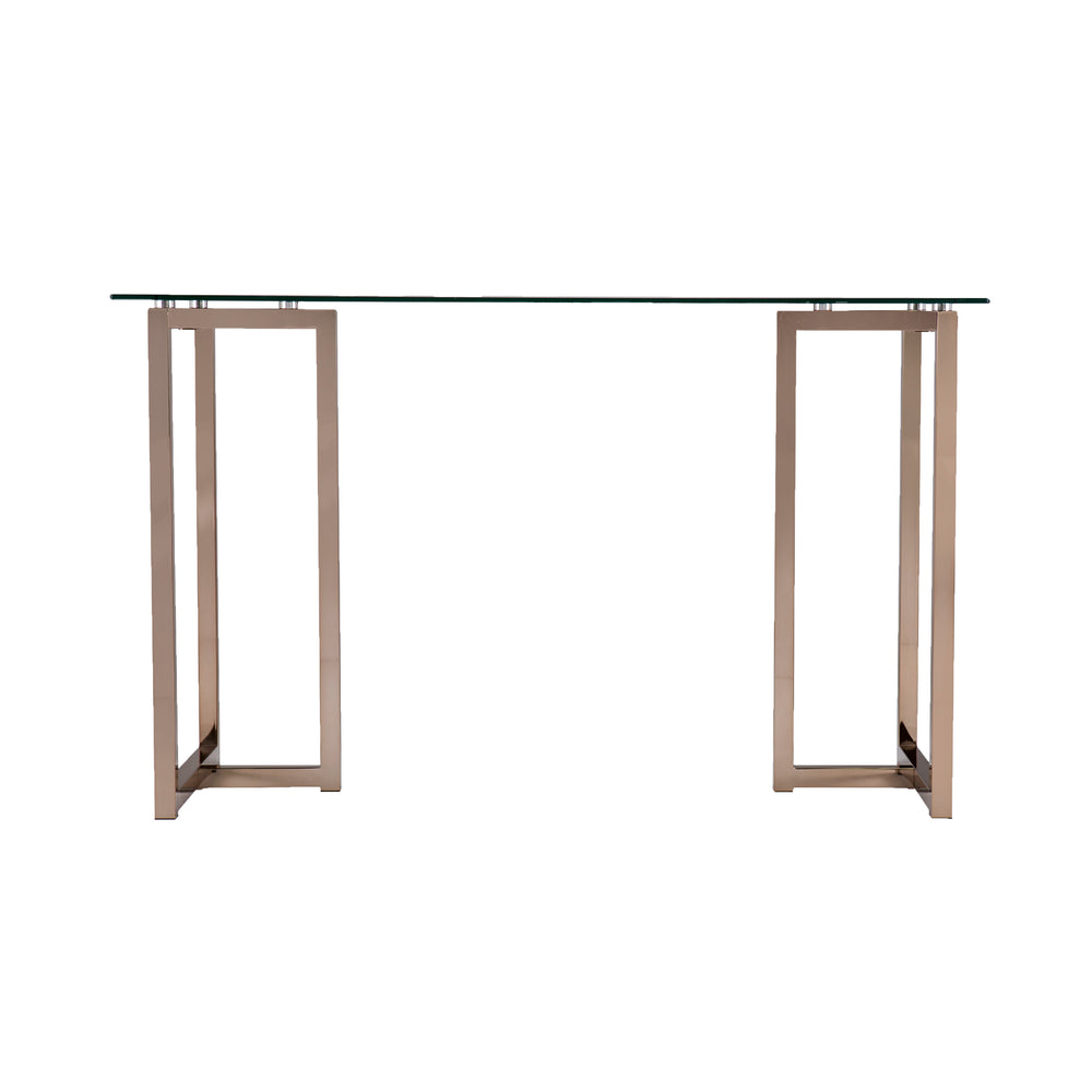 Safavieh Holly And Martin Haxor Midcentury Modern Writing Desk With Tempered Glass Top Iron Frame HO9783