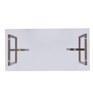 Safavieh Holly And Martin Haxor Midcentury Modern Writing Desk With Tempered Glass Top Iron Frame HO9783