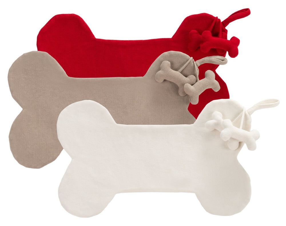 Safavieh CHESTNUT Holiday Stockings Set - Premium Cotton & Felt, Classic Beige, White, Red for Festive Decor HOL1002A-SET3