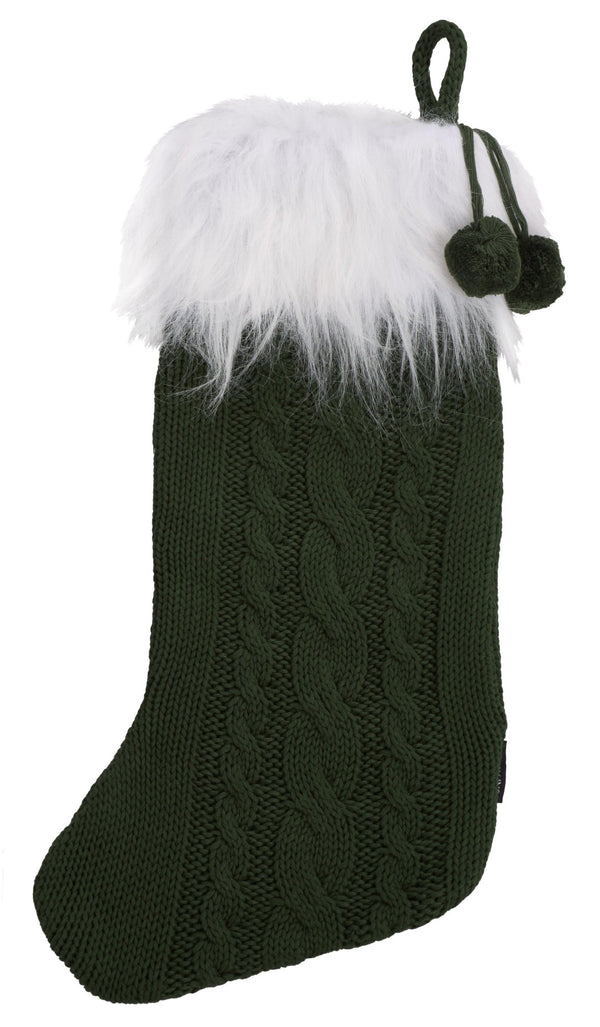 Safavieh CINNAMON Holiday Stocking Set in Evergreen, Red, and White - Soft Cotton, Perfect for Gifts & Decor! HOL1004A-SET3