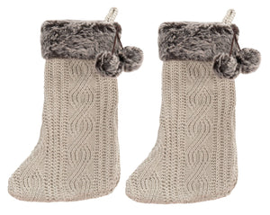 Safavieh GINGERBREAD Beige Holiday Stocking - Classic Charm for Mantels & Displays, Perfect for Gifts & Treats HOL1005A-SET2