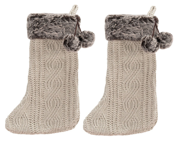 Safavieh GINGERBREAD Beige Holiday Stocking - Classic Charm for Mantels & Displays, Perfect for Gifts & Treats HOL1005A-SET2