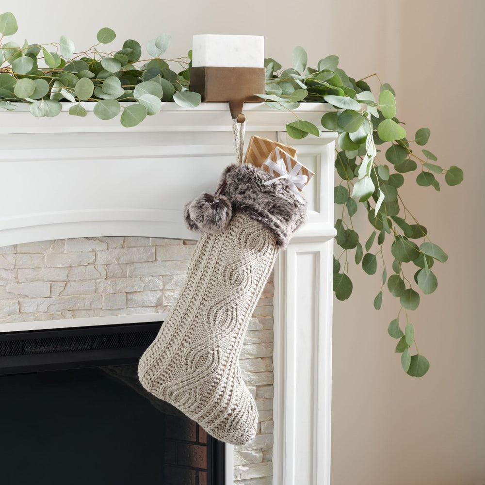Safavieh GINGERBREAD Beige Holiday Stocking - Classic Charm for Mantels & Displays, Perfect for Gifts & Treats HOL1005A-SET2
