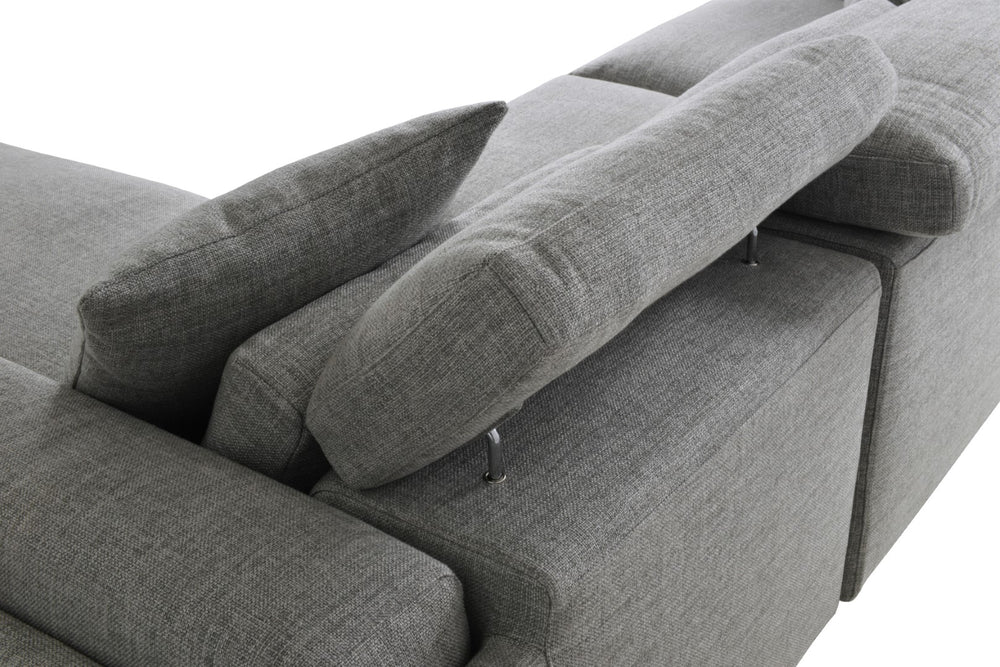 Soho Concept Soho Flat Lounge Armchair - Contemporary Design, Adjustable Backrest, Premium Upholstery, Chrome Base Grey  Soho-concept-dining-chair-13499