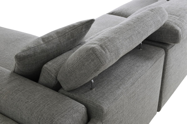 Soho Concept Soho Flat Lounge Armchair - Contemporary Design, Adjustable Backrest, Premium Upholstery, Chrome Base Grey  Soho-concept-dining-chair-13499