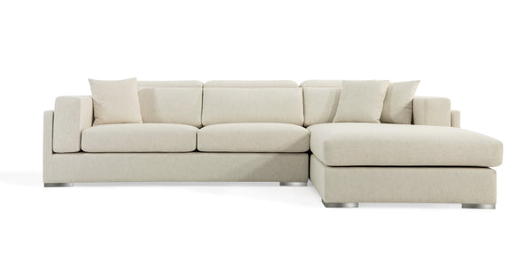 Soho Concept Soho Flat Lounge Armchair - Contemporary Design, Adjustable Backrest, Premium Upholstery, Chrome Base Cream  Soho-concept-dining-chair-13498