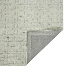 AMER Rugs Houston Aliya HOU-1 Hand-Loomed Handmade New Zealand Natural Wool Transitional Geometric Rug Natural White 8'9" x 11'9"