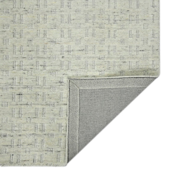 AMER Rugs Houston Aliya HOU-1 Hand-Loomed Handmade New Zealand Natural Wool Transitional Geometric Rug Natural White 8'9" x 11'9"