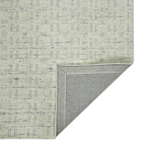 Amer Rugs Houston Modern Geometric Hand-woven Area Rug – Cozy 100% New Zealand Wool For Stylish Home Décor Natural White Wool Hou10203