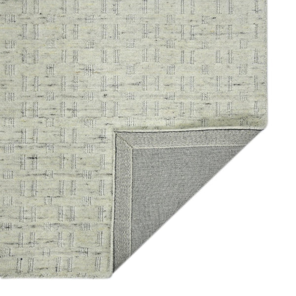 Amer Rugs Houston Modern Geometric Hand-woven Area Rug – Cozy 100% New Zealand Wool For Stylish Home Décor Natural White Wool Hou10203