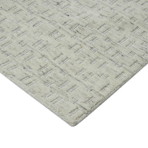 AMER Rugs Houston Aliya HOU-1 Hand-Loomed Handmade New Zealand Natural Wool Transitional Geometric Rug Natural White 8'9" x 11'9"
