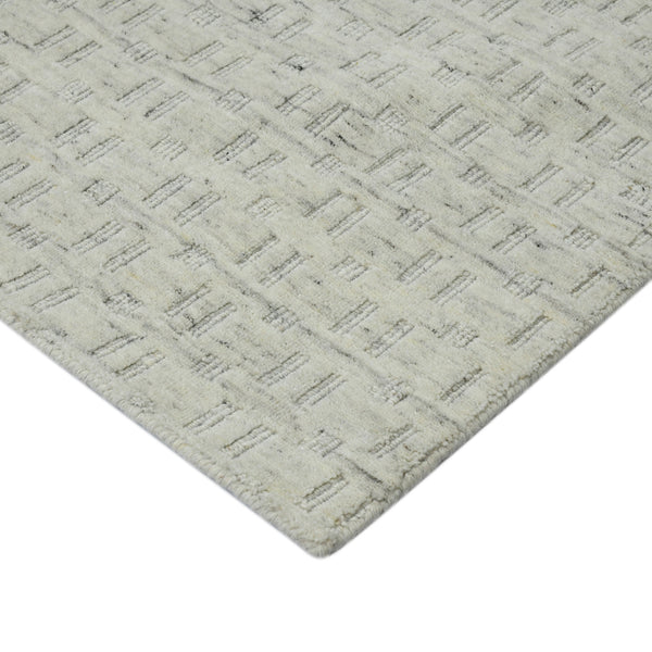 AMER Rugs Houston Aliya HOU-1 Hand-Loomed Handmade New Zealand Natural Wool Transitional Geometric Rug Natural White 8'9" x 11'9"