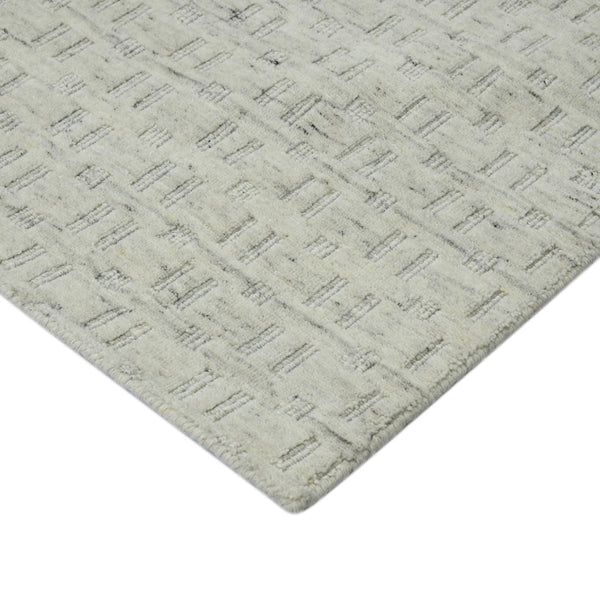 Amer Rugs Houston Modern Geometric Hand-woven Area Rug – Cozy 100% New Zealand Wool For Stylish Home Décor Natural White Wool Hou10203