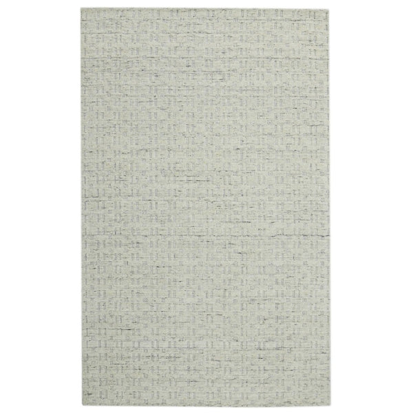 Amer Rugs Houston Modern Geometric Hand-woven Area Rug – Cozy 100% New Zealand Wool For Stylish Home Décor Natural White Wool Hou10203