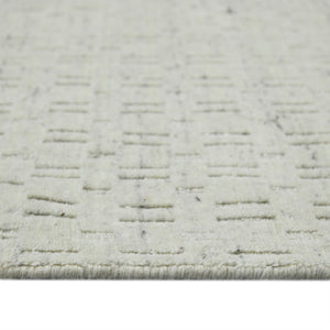 AMER Rugs Houston Aliya HOU-1 Hand-Loomed Handmade New Zealand Natural Wool Transitional Geometric Rug Natural White 8'9" x 11'9"