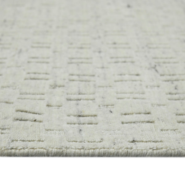AMER Rugs Houston Aliya HOU-1 Hand-Loomed Handmade New Zealand Natural Wool Transitional Geometric Rug Natural White 8'9" x 11'9"