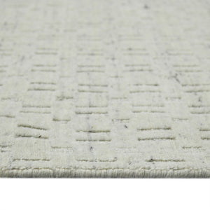 Amer Rugs Houston Modern Geometric Hand-woven Area Rug – Cozy 100% New Zealand Wool For Stylish Home Décor Natural White Wool Hou10203