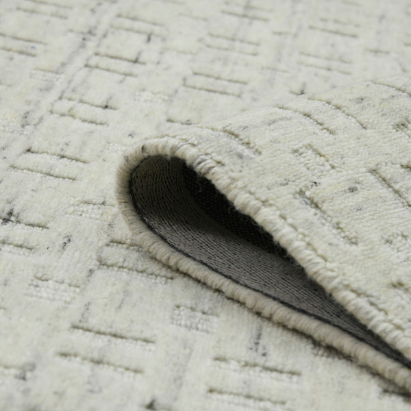 AMER Rugs Houston Aliya HOU-1 Hand-Loomed Handmade New Zealand Natural Wool Transitional Geometric Rug Natural White 8'9" x 11'9"