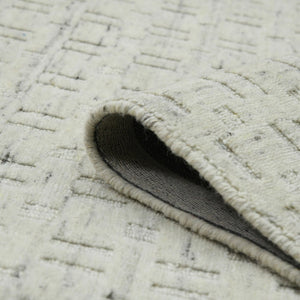 Amer Rugs Houston Modern Geometric Hand-woven Area Rug – Cozy 100% New Zealand Wool For Stylish Home Décor Natural White Wool Hou10203